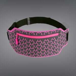 Waterproof Pink & Gray Zippered Sports Fitness and Running Waist Pack